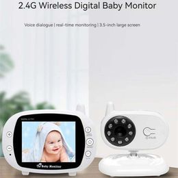 3.5-inch Wireless Baby Monitor Elderly Safety Care Instrument Two-way Video Intercom Night Vision Cradle Wireless Temperature Time Display