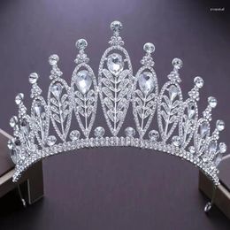 Hair Clips 2024 Vintage Baroque Wedding Crown Bridal Tiaras Full Circle Diadem Crystal Rhinestone Pageant Jewellery Party Head Ornaments
