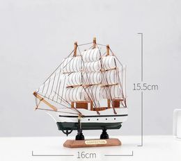 Crafts Smooth sailing wood sailing style Mediterranean ornaments ornaments small creative boat model crafts boat model wood