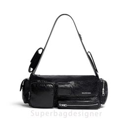 7A Designer Bag Tote Designer Black Cowhide Handbags Handmade Quality Superbusy Shoulder Bags Handbags Vintage Make Old Silver Metal Accessories