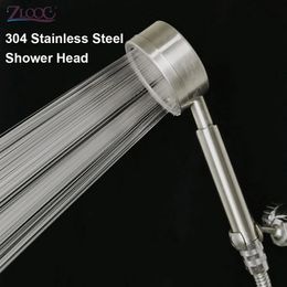 Zloog 304 Stainless Steel Bathroom Shower Head Fall Resistant Durable Handheld High Pressure Rainfall Showerhead 240108