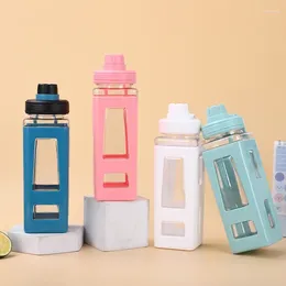 Water Bottles Large Capacity Cup Plastic Straw Dual Drink Portable Sports Bottle