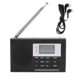 Radio HRD1032 Mini Portable Radio Digital Clock FM/AM/SW/MW Stereo Radio with Earphone Portable Radio