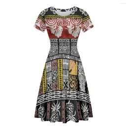 Party Dresses HYCOOL Print On Demand Dress For Women Shorts Sleeve Round Neck Colourful Pattern Printing Casual Loose Midi 2024