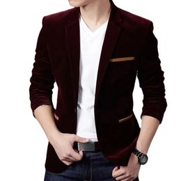 Men Corduroy Suits Jackets Male Smart Casual Dress High Quality Blazers Slim Singlebreasted And Coats 4XL 240108