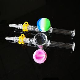 14mm 10mm Joint NC Kit Glass Pipe Nector Collector With Quartz Nail Keck Clip Silicone Dab Wax Oil Container Smoking Small Bong BJ