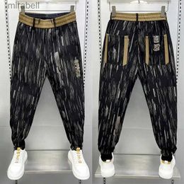 Men's Pants Black Striped Casual Trousers Autumn Luxury Brand Clothing High Quality Street Harem Pants YQ240108