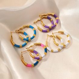 Hoop Earrings Fashion Candy Color Resin Circle Korean Semicircle C Shape Round Acrylic 2024 Trendy Jewelry Gifts