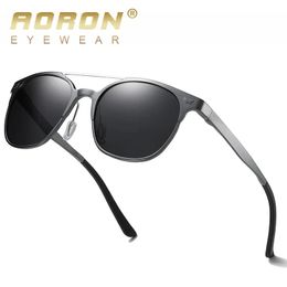 Sunglasses Aoron Brand New Gun Metal Polarized Men's Sunglasses Aluminum Mens Driving Sun Glasses Eyewear For Men oculos de sol masculino