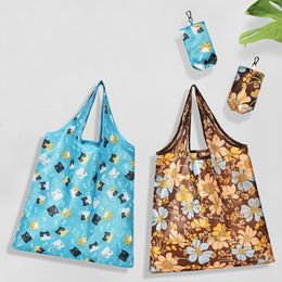 Portable Eco-Friendly Folding Storage Bags Creative Cartoon Foldable Shopping Bag Reusable Supermarkets Large capacity Handbags T9I002543