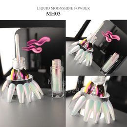 Liquid Aurora Mirror Pigment with Brush Polish Liquid Magic Rainbow Powder will not Fly Fairy Nail Art Decoration MH01-06 240106