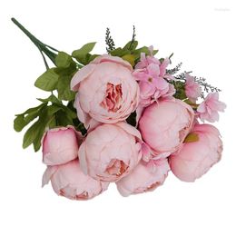 Decorative Flowers Artificial Flower Vase For Home Decoration Accessories Wedding Scrapbook Peony Candy Box Arrangement