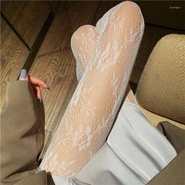 Women Socks Japanese High Flower Style Girls Print Fishnet Stockings Tights Erotic Lingerie Sexy Pantyhose Gothic Mesh Long