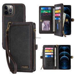 Cell Phone Cases Wallet PU Portable Leather Phone Case For iPhone 6 6S 7 8 Plus X XS XR XSMax SE2020 11 12 13 14 15 Mini Pro ProMaxL240105