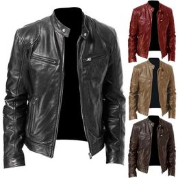 Autumn Multi-pocket Motorcycle Leather Jacket For Men Fashion Casual Tactical Leather Jackets Pu Jacket 5XL 240106