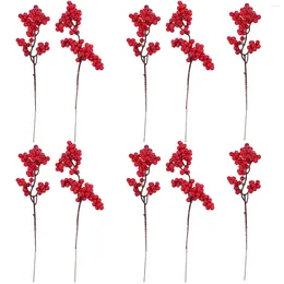 Decorative Flowers 10 PCS Artificial Berries Berry Decor Branch Christmas Tree Fake For Plastic Simulation Adornment