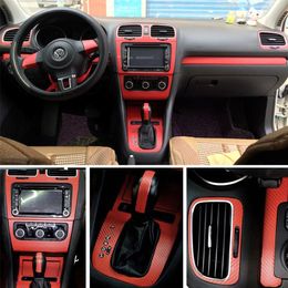 For Volkswagen VW Golf 6 GTI MK6 R20 Interior Central Control Panel Door Handle Carbon Fiber Stickers Decals Car styling 299S