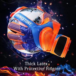 Men Kids Size Latex Professional Soccer Goalkeeper Gloves Strong Finger Protection Football Match Gloves 240106