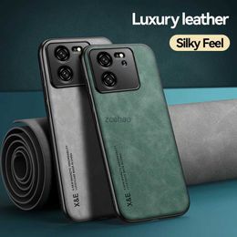 Cell Phone Cases Luxury Leather Case For Xiaomi Mi 13T 12T 11T 10T Pro Cover With Metal Plate Support Car HoldL240105