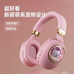 New light-emitting wireless bluetooth headset cute cartoon game noise reduction headset