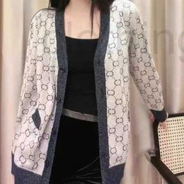 Women's Jackets Designer Autumn/Summer Cotton Knitted Letter Jacquard Gold Thread High end Cardigan Classic Short Sleeve Boutique Top GBCD