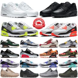 90 Mens Running Shoes Bred Triple Black White Gesù Corduroy pacchetto South Beach Sunburst Uomo Donna allenatore sportivo Sneakers Chaussures