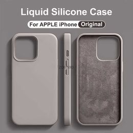 Cell Phone Cases Original Liquid Silicone Phone Case For APPLE iPhone 11 13 12 14 15 Pro Max Cases For iPhone 15 Plus Shockproof Protective CoverL240105