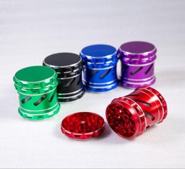 Clear Window Herb Grinder Smoking Aluminium Alloy Storage Abrader Smoke Crusher 4 Layers 63mm Hand Crank Tobacco Tool 6 Styles8759466