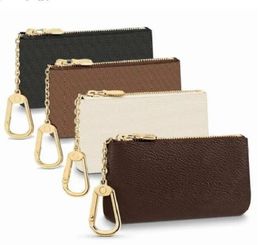 Top quality fashion Wallet Purse 5 Colours with Orange Box KEY POUCH Real holds 100% Leather famous classical designer women key holder coin small goods bag Purses