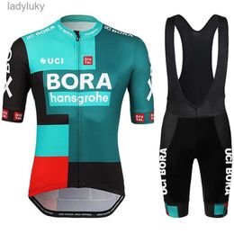 Cycling Jersey Sets Men's Cycling Suit Costume Bike Man UCI BORA Bicycles Shorts Clothes Summer 2023 Mtb Sports Clothing Bib Uniforms Mens Sets TeamL240108