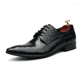 Dress Shoes Luxury Mens Patent Leather Handmade Comfortable Designer Fashion Crocodile Pattern Genuine Man Wedding