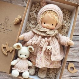 Soft Plush Toys Waldorf Handmade Cute Cotton Stuffed Doll Packaging Dolls Fabricchanging Box Kawaii Christmas Gifts 240108