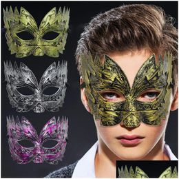 Party Masks Mardi Gras Masquerade Halloween Carnival Prom Venetian Prince Half Retro Mask Drop Delivery Home Garden Festive Supplies Dhrtl