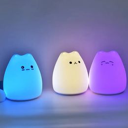 1pc Cute Cat LED Color Changing Night Light New Year Gift Birthday Gift