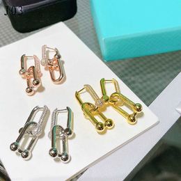 Earrings Designer Stud 18k Gold Plating Luxury Fashion Brand Letters Jewelry Famous Women Wedding Gift E0NC