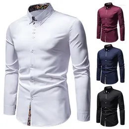 Men's Dress Shirts 2024 Long Sleeve Button Shirt Personality Cute Top Korean Fashion Street Luxury Evening T-shirt