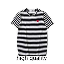 3A Men's and Women's Striped Sweater T-shirt Designer Play commes des garcons Embroidered Long Sleeve Pullover Love Fashion Couple Loose Short Sleeve c11