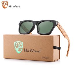 Sunglasses Hu Wood New Zebra Wooden Square Sunglasses Men and Women Polarizer Sun Glasses Uv Protection High Quality Eyewear Gr8058