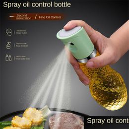 Cooking Utensils 260Ml Air Fryer Oil Spray Bottle Kitchen Household Olive Glass Soy Sauce Pot Barbecue Tank Drop Delivery Home Garde Dhxve