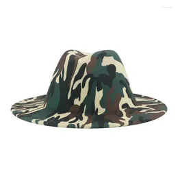 Berets Fedora Hats Women Men Camouflage Jazz Cap Print Western Cowboy Luxury Outdoor Formal Dress Felt Hat Sombreros De Mujer