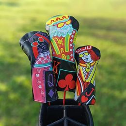 1pc Fashionable Embroidered Golf Club Head Covers With Magnetic Buckle For Hybrid Driver Fairway Wood 240108