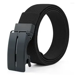Belts Men's Elastic Belt High Quality Fashion Canvas Trouser Strap Automatic Buckle Working Stretch Black Waistband DT109
