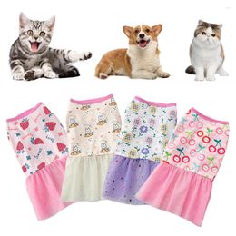 Cat Costumes Printed Bow Pet Dog Dress Cute Chihuahua Princess Skirts For Small Medium Dogs Skirt Wedding Dresses York Clothes