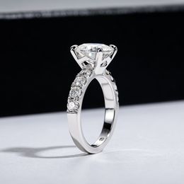 2024 High Quality D Colour 3.5 CT Moissanite Engagement Rings Gold S Sterling Sier Wedding Ring Female Jewellery