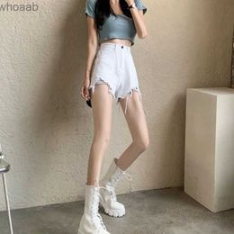 Women's Shorts Women's Shorts White Short Pants for Woman To Wear Sexy Ripped Denim Jeans High Waist Classic Korean Style New In Trend 2023 XL YQ240108