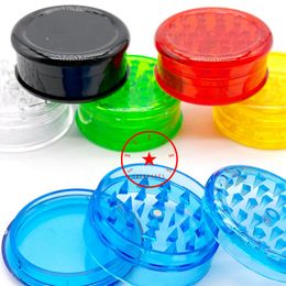 Newest 60MM Smoking Colorful Plastic Herb Tobacco Grind Spice Miller Grinder Crusher Grinding Chopped Hand Muller Unique Design Handpipes Tool DHL