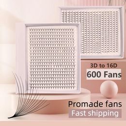 Brushes 600 Fans Lashes XXL Mega Tray Matte Ultra Dark Premade Volume Fan Pointy Base Promade Fans Eyelash Extensions Makeup Tools