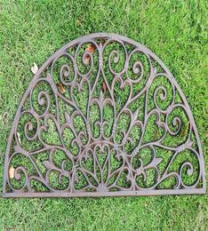 Cast Iron Doormat Half Round Door Mat Antique Decorative Metal Mat Brown Vintage Home Garden Yard Patio Grassland Ornament Crafts 5341536