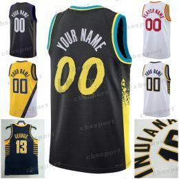 Personalizzato Chris Duarte Bennedict Mathurin Kids City Maglie da basket Youth PaceR Tyrese Haliburton CE Jersey Nero Buddy Hield Jalen Smith Isaiah Jackson