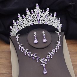 Hair Clips Baroque Classic Style Crown Necklace Set Wedding Bride Accessories For Women